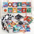 Baby Early Education Toy Enlightenment Cognition Bed Surround Pendant Colorful Color Visual Stimulation Baby Palm Cloth Book. 