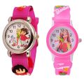 Barbie Doll Style Kids Watch / Cartoon Style Watch For Kids Girls /3D Cartoon Design Pink Silicone Reubber  Streps Watch For Girls. 