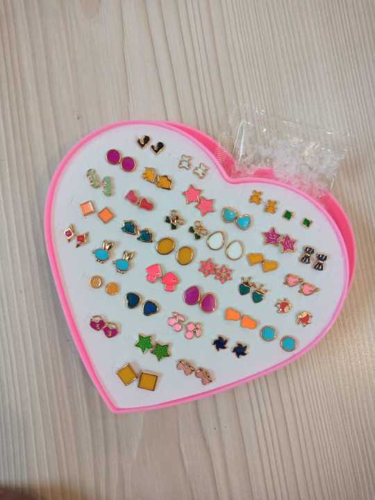 36%20Pair%20Multicolor%20Cryatal%20Cartoon%20Hypoallergenic%20Plastic%20Stud%20Earrings%20Set%20For%20Women%20Girl%20jwalary%20-%20Image%203
