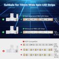 Aokin 10 Pack 4-Pin RGB LED Light Strip Connectors Adapter Terminal for 10mm(0.39 in) SMD 5050 RGB Flexible LED Strips Extension. 