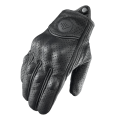 Retro Motorcycle Gloves Perforated Glove Breathable Genuine Leather Black All Seasons Moto Racing Cycling Motocross Bike Knight.