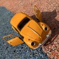 1Pc Alloy Trolley Yellow Double Door Trolley Boy Pull-Back Simulation Car Model Toy. 