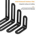 Black Stainless Steel Adjustable Angle Code Long Hole Activity 90 ° Right Angle Furniture Fixer L-shaped Shelf Bracket Connector. 