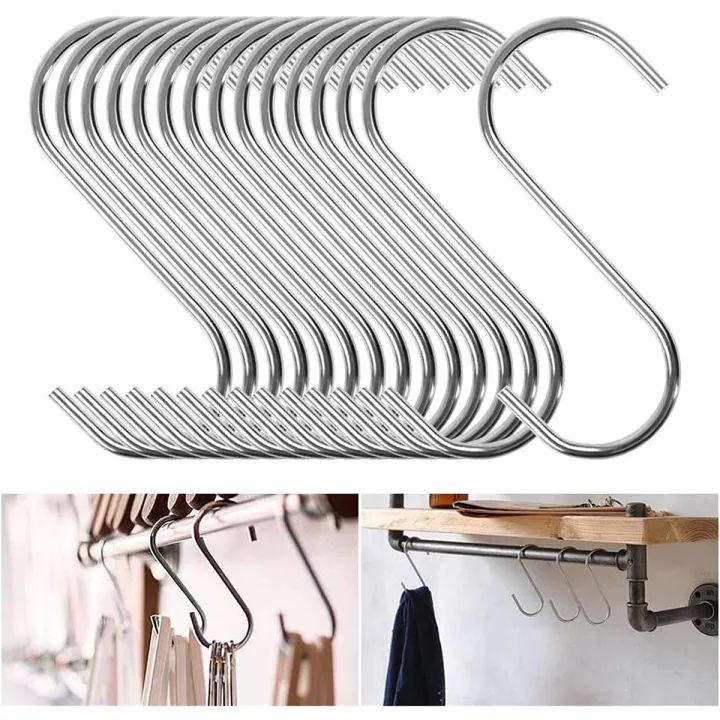Large S 10 pack Hooks for Hanging Metal Heavy Duty for Kitchen Work Shop Bathroom