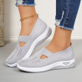 Women's athletic shoes, casual breathable slip-on, lightweight outdoor flat shoes, women's footwear, sneakers. 