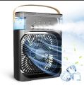 MINI AIR COOLER FAN AC PORTABLE WITH C TYPE CABLE WIRE 3 mode of speed 5 mist cooling mode 7 multiple lights water box humidifier smell perfume box fine quality best price. 