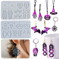 DIY Halloween Earrings Pendants Epoxy Resin Molds Skull Pumpkin Ghost Earring for Silicone Mold Craft Jewelry Making Accessories.