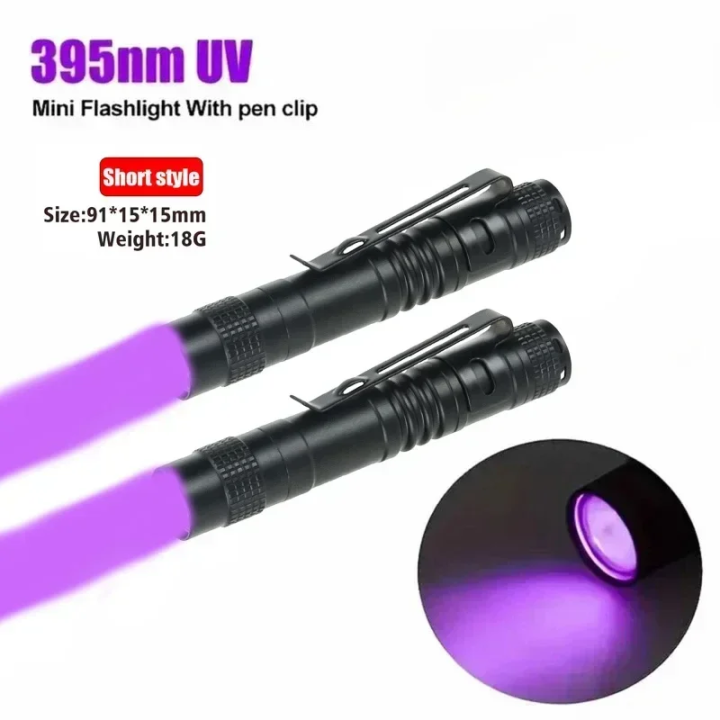 395nm%20UV%20Flashlight%20Ultraviolet%20%20With%20Pen%20Clip%20Portable%20Violet%20Light%20Pet%20Urine%20Scorpion%20Detector%20UV%20Lamp%20Use%20AAA%20Batteries%20-%20Image%208