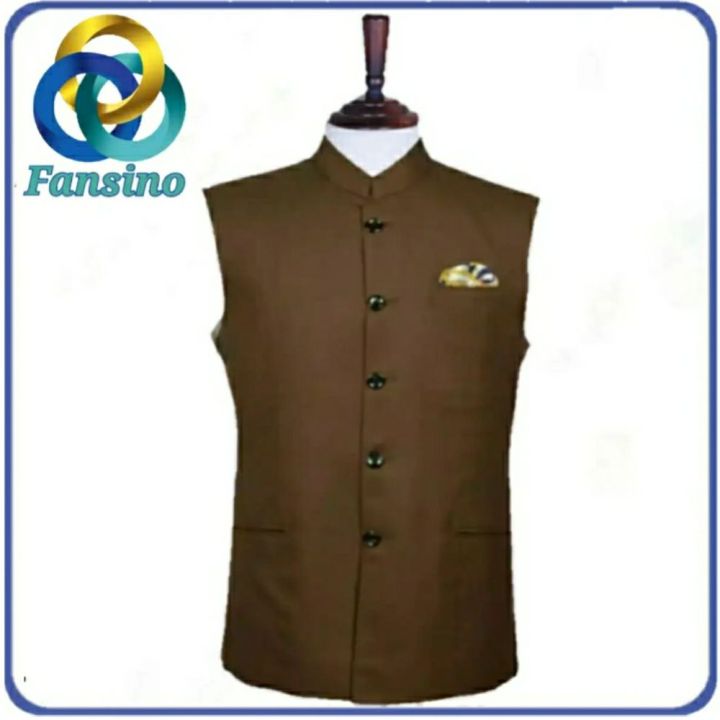 Brown Waistcoat By Fansino | High Quality Waist Coat For Men
