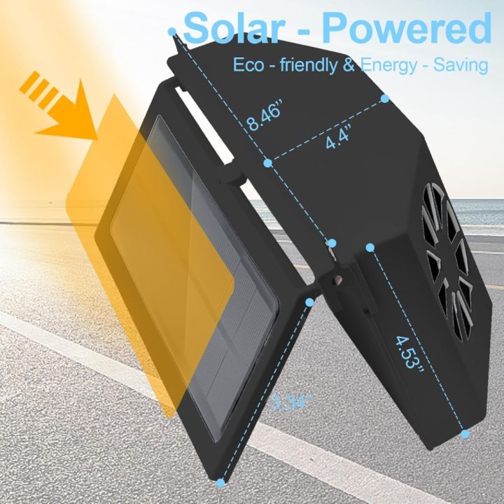 New%203%20Head%20Car%20Exhaust%20Fan%20USB%20Rechargeable%20Solar%20High%20Wind%20Power%20Air%20Circulation%20Cooling%20Heat%20Dissipation%20No%20Tool%20Easy%20Install%20-%20Image%202