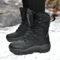 New Warm Plush Snow Boots Men Lace Up Casual High Top Men's Boots Waterproof Winter Boots Anti-Slip Ankle Boots Army Work Boots. 