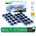 Ultivit Multivitamin 60 Tablets With Zinc Vitamin C Biotin Added Minerals For Immunity Bone & Joints Support Health. 