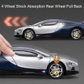 1:24 Tourbillon GTR S15 Model Sports Car Toys Alloy Diecast Sound Light Doors Opened Shock Absorption Ornament Supercar for Kids.