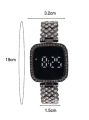 Luxury Watch Full Diamond Touch Screen LED Watch Steel Chain with Diamonds Ladies Watches For Female Women Girl. 