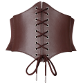 Medieval Waist Belt Brown Elastic Bind Belt Trendy Decoration Women Retro Viking Renaissance Dress Accessory For Cosplay Prop.