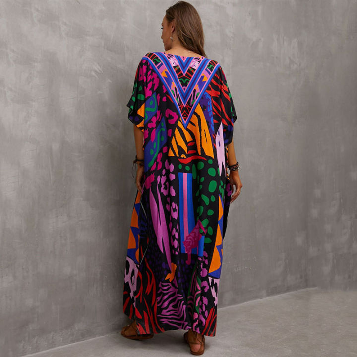 Vacation%20Outfit%20Plus%20Swimsuit%20Kaftan%20Dresses%20for%20Women%20Plus%20Size%20Bathing%20Suit%20Cover%20Up%20Caftan%20Maxi%20Beach%20Dresses%20-%20Image%207