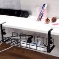 Undertable storage rack metal cable tray computer desk wire organizer without perforated kitchen storage accessories. 