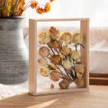 4cm Deep Transparent Shadow Box Frames Bouquet Display Flower Case Deep for Crafts 3D Picture Memorabilia Memory Wooden Tabletop. 