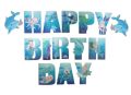 mermaide theme happy birthday card board happy birthday banner party decorations. 