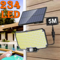 1Pack Solar Lights Outdoor 234LED Super Bright Waterproof Motion Sensor 3 Mode Split Flood Wall Lamp Security for Garden Garage. 