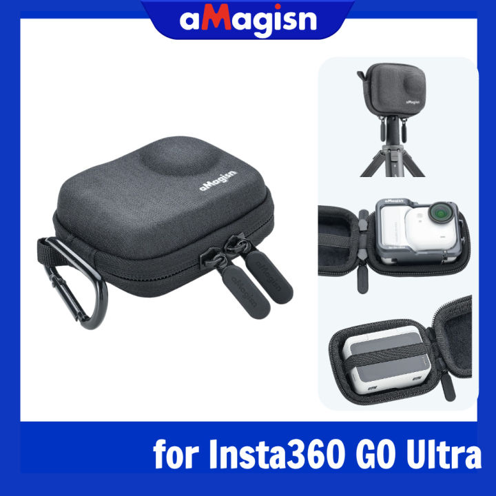 aMagisn Mini Camera Case for Camera & Cage,Hard Shell Storage Bag Shockproof Drop-resistant Carry Case for Insta360 GO Ultra