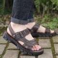 100% Soft Sole Men's Sandals - Summer Waterproof Anti-Slip Beach Shoes, Thick Cushioned Premium Slides Durable Comfortable. 