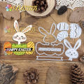 Original Lovely Layers Easter Bunny With Eggs Title Metal Cutting Dies Scrapbooking Decorative Embossing. 