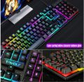 Gaming Keyboard T-Wolf T-20 RGB Lighting Mechanical Wired Keyboard. 