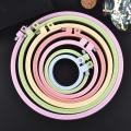 Sewing Tool Round Wooden Color Embroidery Hoops Frame Set Plastic Embroidery Hoop Rings For DIY Cross Stitch Needle Craft Tool. 