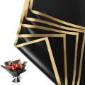 New 20 Sheets Gilt Edge Wrapping Paper Flowers  Wrapping Material Korean Style Birthday Wedding Florist DIY Wrapping Paper. 