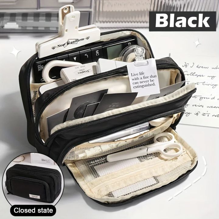 Cute Multi Layer Pencil Case Pouch, Large Capacity Pen Case Bag,Durable
