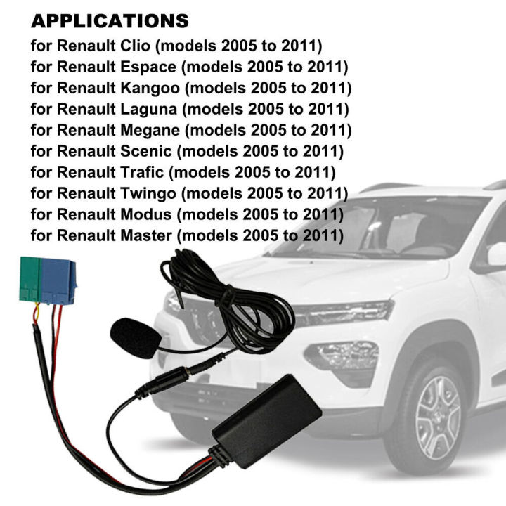 Biurlink%20Car%20Bluetooth%20Module%20AUX%20Adapter%20MIC%20Handsfree%20MINI%20ISO%206Pin%20AUX%20Cable%20for%20Renault%20Updatelist%20Radio%20-%20Image%202