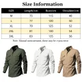 New Men Shirts Long Sleeve Casual Spring Summer Retro Work Multi-pocket Slim Social Business Casual Blouse Solid Color Shirt. 