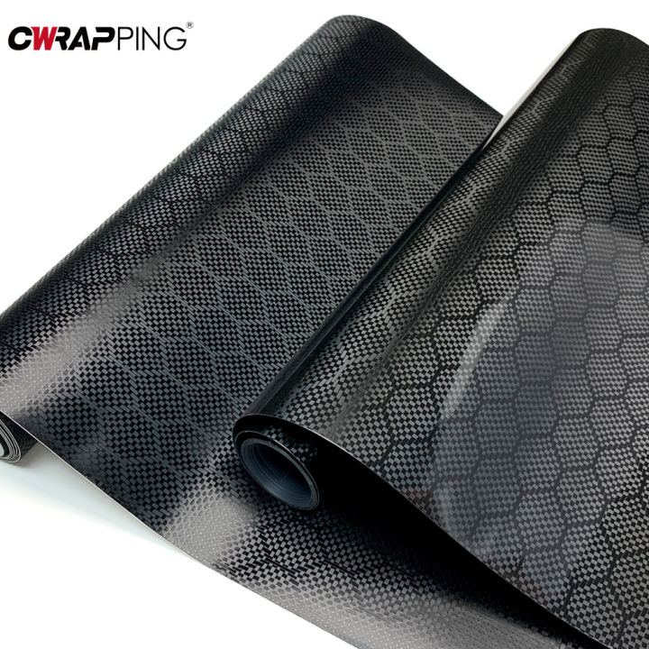 Diamonds Carbon Fiber Vinyl Wrap Bubble-free Car Stickers Waterproof Self-adhesive Glossy Car Film Covering Auto Accessories