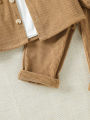 Baby Clothing Solid Set 2025 Autumn Winter New Baby Boy's Long Sleeve Suit Shirt Coat+Pant Cool 3-24M Two-piece ClothesSet.