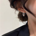 Fashion Silvery Hoop Earrings for Sparkling Hoop Earrings Frosted Hoop Earrings Valentine's Day Mother's Day Jewelry .