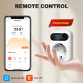 Tuya Socket Thermostat WiFi Cooling Heating Smart Temperature Controller 16A Outlet Plug Time Switch With External Sensor . 