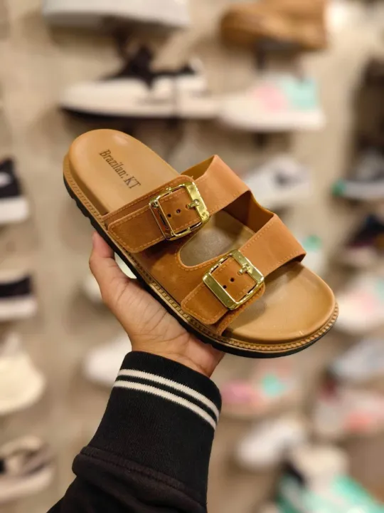 Buckle%20Slide%20Sandals%5D%20Double%20Strap%20Women's%20Summer%20Slide%20Sandals%20%7C%20Elegant%20Open%20Toe,%20Flat%20Sole,%20Synthetic%20Cover,%20TPR%20Outsole,%20Two%20Buckle%20Flat%20Sandals%20for%20Casual%20Outdoor%20Wear%20-%20Image%207