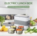 Cooking Lunch Box 4 Liners Stainless Steel Electric Lunch Box 4 In 2 Layer Thermal Heating Food Steamer Cooking Container 2L White 220W. 