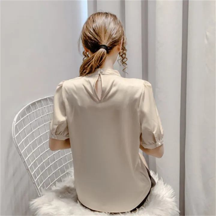 Women%20Summer%20Style%20Blouses%20Shirts%20Lady%20Fashion%20Casual%20Puff%20Short%20Sleeve%20O-Neck%20Solid%20Pearl%20Blouses%20Tops%20WY0227%20-%20Image%205