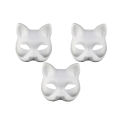 3/5Pcs Paper Blank Mask Half Face Hand-painted Cat Fox Mask Anime Demon Slayer Masquerade Halloween Festival Cosplay Prop. 