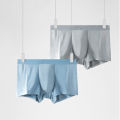 2PCS Men's briefs, summer thin, ice-silk, non-scarring, antibacterial boxers, comfortable, breathable bottoms. 