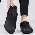 2025 New Fashion Men's Slip-On Half-Mule Closed-Toe Non-Slip Work Shoes Chef Shoes Lightweight Beach Shoes Casual Men's Shoes. 