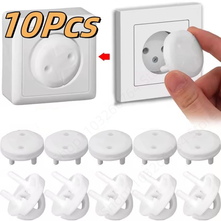10 Pcs White Anti-shock Socket Cover Children's Safety European Regulations Socket Cover Power Supply Safety Cover Power Socket