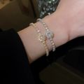 Korea Square Zircon Adjustable Bracelet for Female Simple Light Luxury Bracelets Personality Temperament Wedding Woman Jewelry. 