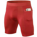 Men's Tight Stretch Fitness Shorts Zip Pocket PRO Stretch Sweat Dry Running Trousers Riding Trousers Running Trousers Beach Pant. 