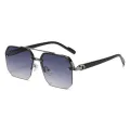 Men's Metal Sunglasses Square Half Frame Rice Nails Casual Trend Personality Retro Fashion Outdoor Sports Eyeglasses. 