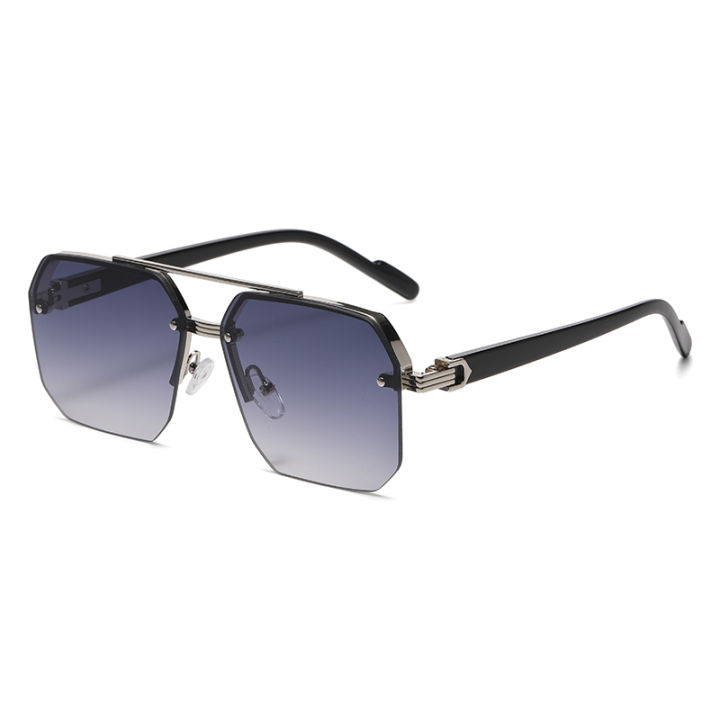 Men's%20Metal%20Sunglasses%20Square%20Half%20Frame%20Rice%20Nails%20Casual%20Trend%20Personality%20Retro%20Fashion%20Outdoor%20Sports%20Eyeglasses%20-%20Image%205