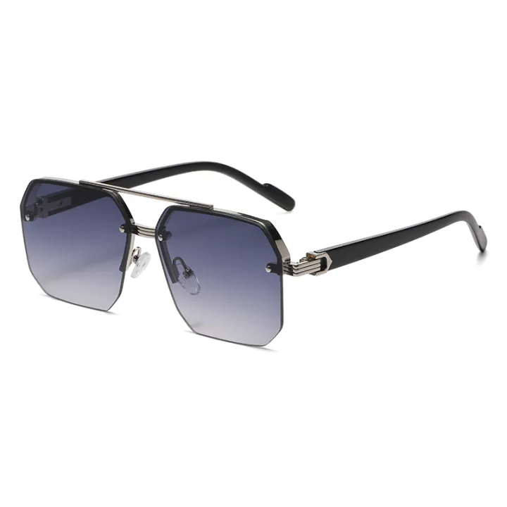 Men's%20Metal%20Sunglasses%20Square%20Half%20Frame%20Rice%20Nails%20Casual%20Trend%20Personality%20Retro%20Fashion%20Outdoor%20Sports%20Eyeglasses%20-%20Image%205