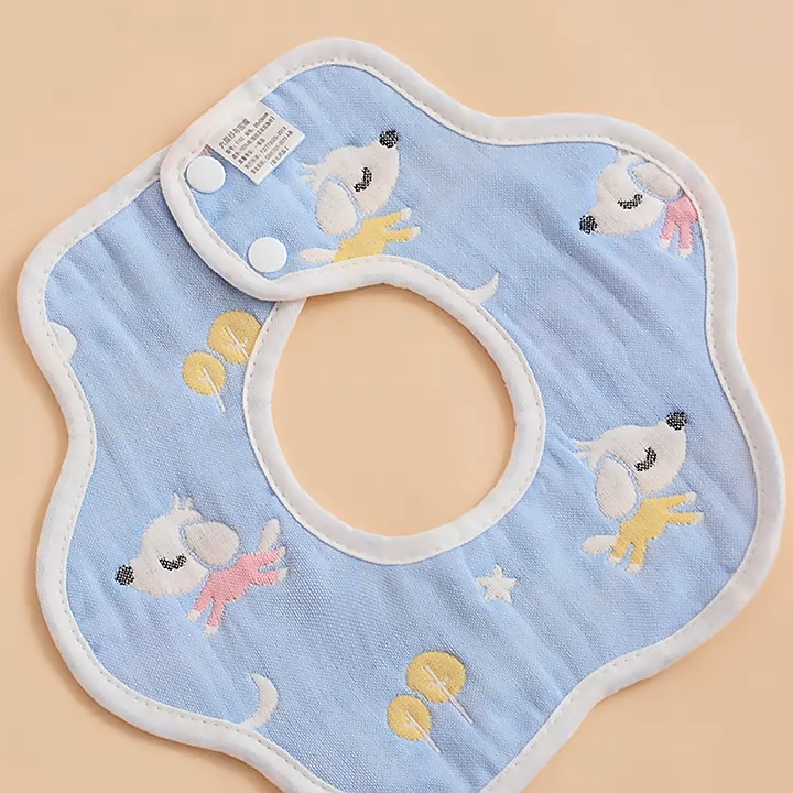Pure Cotton Baby Saliva Napkin Male Baby Bib Pure Cotton Waterproof Saliva Napkin Newborn Rice Pocket Bib -1pcs